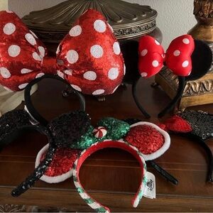 5 Festive Sequin Minnie/ Mickey Ear Headbands